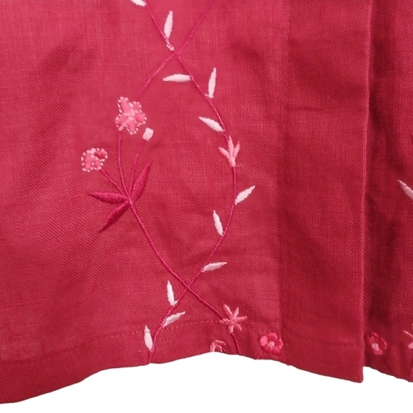 🔵BOGO FREE🔵 David Dart 100% Linen Embroidered Long Sleeve Top Sz S - Picture 5 of 5